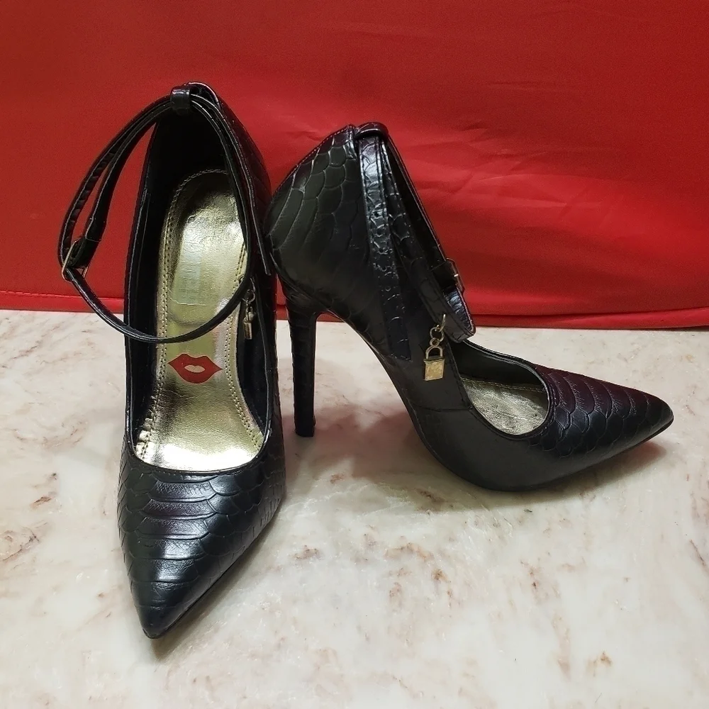 Heel shows Love lock Red Kiss blak 6.5 - Picture 8 of 9